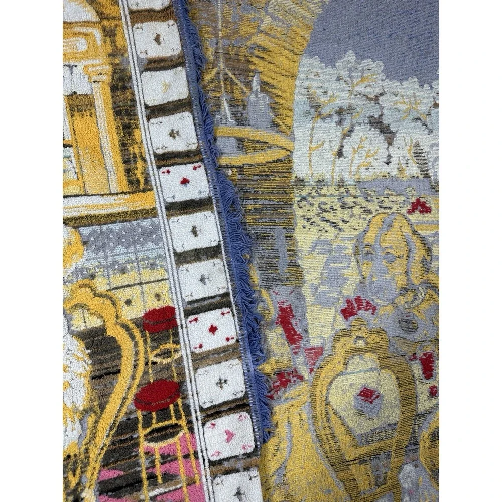 Vintage Dogs Playing Poker Tapestry Blanket Throw Cards Bar Scene 57x46 Vtg